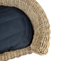 Preview: Hundebett Rattan Rund - 87 x 80 x 33 cm + Schwarz Kissen