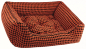 Preview: DandyDog Premium Hundebett Houndstooth Orange - Chenille-Bezug - waschbar - div. Größen