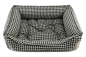 Preview: DandyDog Premium Hundebett Houndstooth Beige - Chenille-Bezug - waschbar - div. Größen