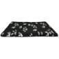 Preview: Hundedecke - 75x50 cm - waschbar - Pfotendesign - schwarz