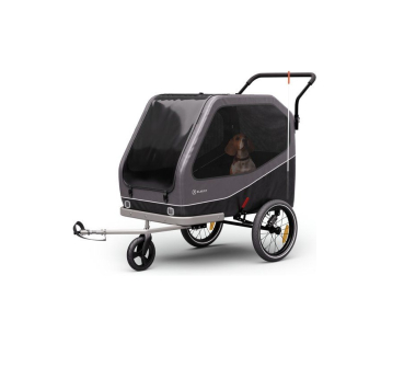 TOPMAST MAXI Buggy Fahrradanhänger - 324 Liter - Faltbar - Anthrazit - Mit Joggerfunktion und Schwenkrad