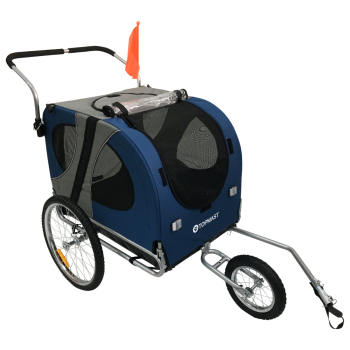 Premium Hundefahrradanhänger - Mit Joggerfunktion - Faltbar - Verschiedene Farben - Medium