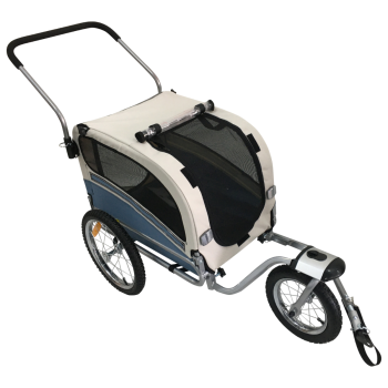 Topmast Hundefahrradanhänger Sky - Mit Joggerfunktion - Faltbar - Blau - Medium
