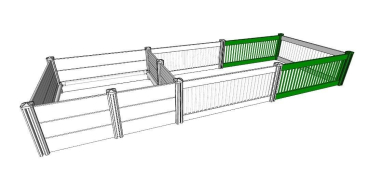 Wurfkiste – Erweiterungsset – 2 (Auslauf) Panels - 150 x 46 cm