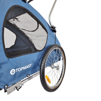 Topmast Hundefahrradanhänger Streamline - Mit Jogger-Funktion und schwenkbarem Vorderrad - Faltbar - Blau