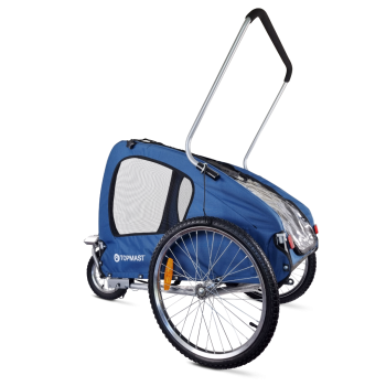Topmast Hundefahrradanhänger Streamline - Mit Jogger-Funktion und schwenkbarem Vorderrad - Faltbar - Blau