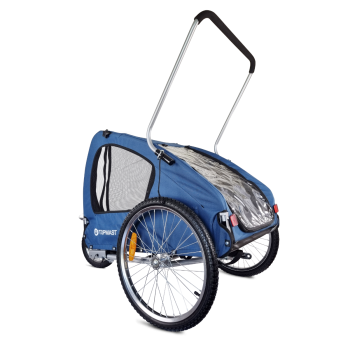 Topmast Hundefahrradanhänger Streamline - Mit Jogger-Funktion und schwenkbarem Vorderrad - Faltbar - Blau