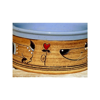 Preview: DogFilous Hundenapf Welpen - blau - handgefertigt - d=13 cm