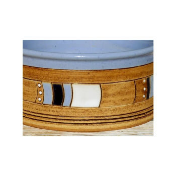 Preview: DogFilous Hundenapf Welpen - blau - handgefertigt - d=13 cm