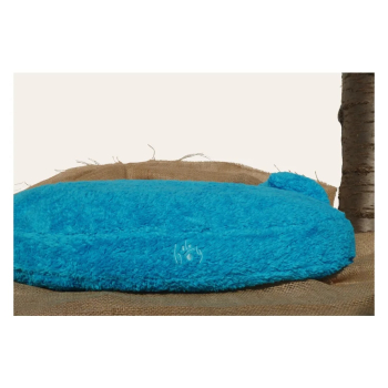 Preview: Bio Hundebett - ökologisches Hundebett - Plüschbezug randlos - tuerkis - div. Größen