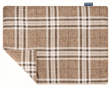 DandyDog Hundedecke Karo - Highlands Beige - Hochwertiger Möbelbezugstoff - div. Größen