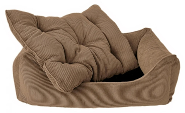 Preview: DandyDog Hundebett Cordsamt - Relax - taupe - Möbelbezugstoff - waschbar - div. Größen