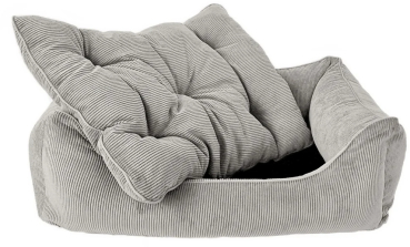 Preview: DandyDog Hundebett Cordsamt - Relax - grey - Möbelbezugstoff - waschbar - div. Größen