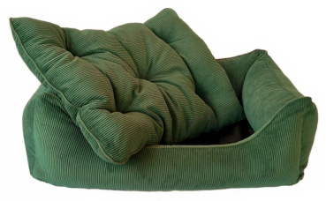 Preview: DandyDog Hundebett Cordsamt - Relax - green - Möbelbezugstoff - waschbar - div. Größen