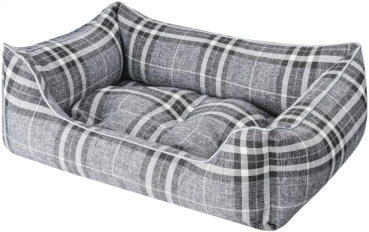 DandyDog Hundebett Karo - Highlands Grey - Möbelbezugstoff - waschbar - div. Größen