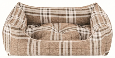 DandyDog Hundebett Karo - Highlands Beige - Möbelbezugstoff - waschbar - div. Größen