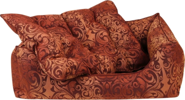 DandyDog Premium Hundebett Vintage Ornaments Rouge - Gobelin Bezug - waschbar - div. Größen
