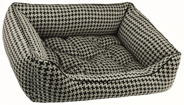 DandyDog Premium Hundebett Houndstooth Beige - Chenille-Bezug - waschbar - div. Größen