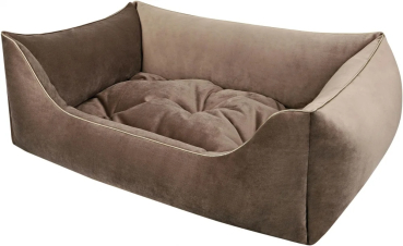 DandyDog Hundebett Samt - Magic Velvet Taupe - Hochwertiger Möbelbezugstoff - div. Größen