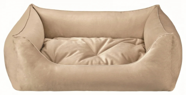 DandyDog Hundebett Samt - Magic Velvet Sand - Hochwertiger Möbelbezugstoff - div. Größen