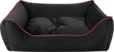 DandyDog Hundebett Samt - Magic Velvet Black - Hochwertiger Möbelbezugstoff - div. Größen