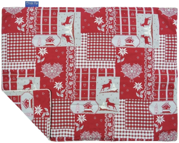 DandyDog Hundedecke Kitzbühel Rot - Hochwertiger Möbelbezugstoff - div. Größen