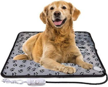 Preview: Hunde Heizdecke - Heizkisssen - 45x45 cm - Fernbedienung - grau-footprint