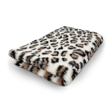 Vet-Bed - 3farbig - Hundedecke - Anti-Rutsch - div. Größen - leopard-braun-beige