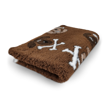 Vet-Bed - 3farbig - Hundedecke - Anti-Rutsch - div. Größen - crossbone-braun