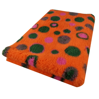 Vet-Bed - 3farbig - Hundedecke - Anti-Rutsch - div. Größen - orange-grün