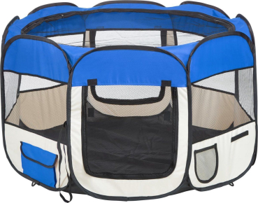 Faltbarer Welpenauslauf - Nylon - 8-eckig - 125x64 cm - blau