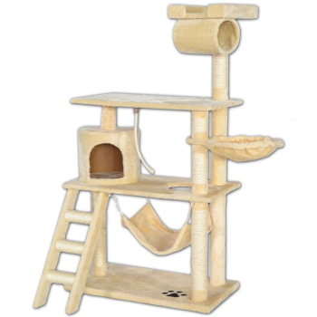 Kratzbaum - Sisal - Plüsch - 70x41x141 cm - Farbe beige