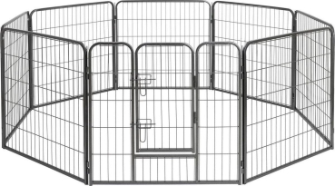 Premium Welpenauslauf - Metall - anthrazit beschichtet - 640 cm - div. Höhen
