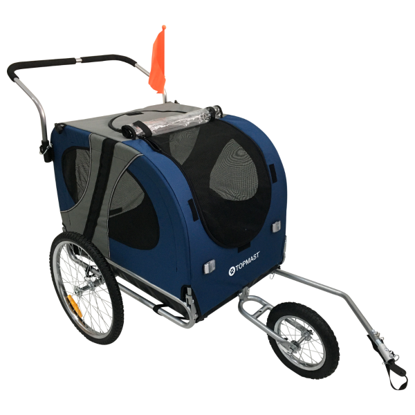 Premium Hundefahrradanhänger - Mit Joggerfunktion - Faltbar - Verschiedene Farben - Medium