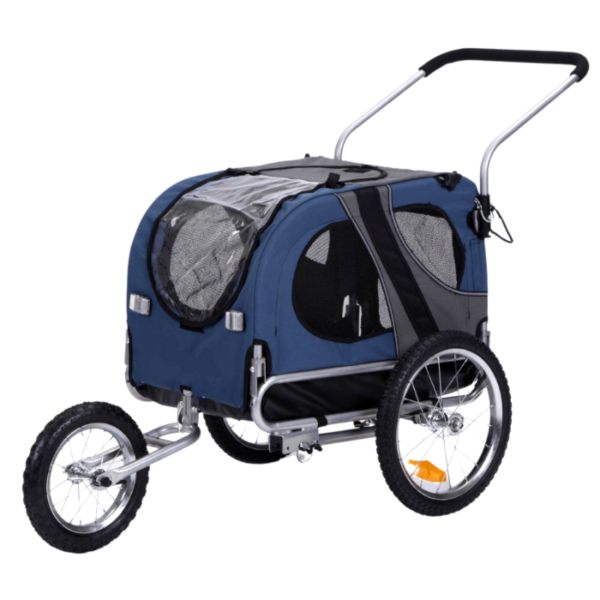 Premium Hundefahrradanhänger - Mit Joggerfunktion - Faltbar - Verschiedene Farben - Medium