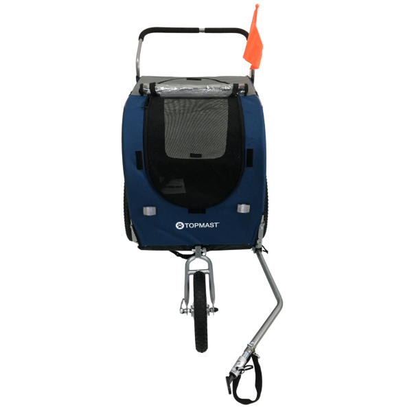 Premium Hundefahrradanhänger - Mit Joggerfunktion - Faltbar - Verschiedene Farben - Medium
