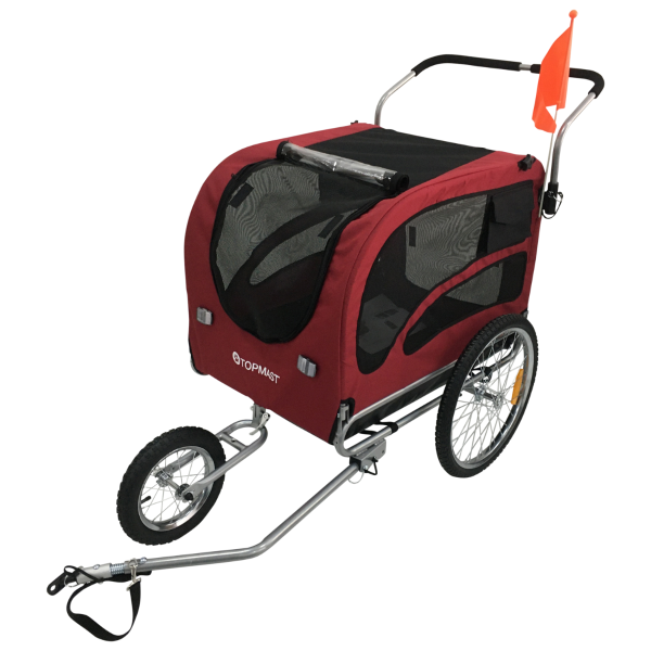 Premium Hunde-Fahrradanhänger - Mit Jogger-Funktion - Faltbar - Verschiedene Farben - XL