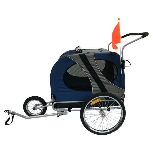 Premium Hundefahrradanhänger - Mit Joggerfunktion - Faltbar - Verschiedene Farben - Medium