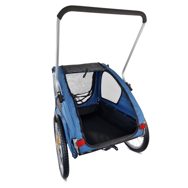 Topmast Hundefahrradanhänger Streamline - Mit Jogger-Funktion und schwenkbarem Vorderrad - Faltbar - Blau