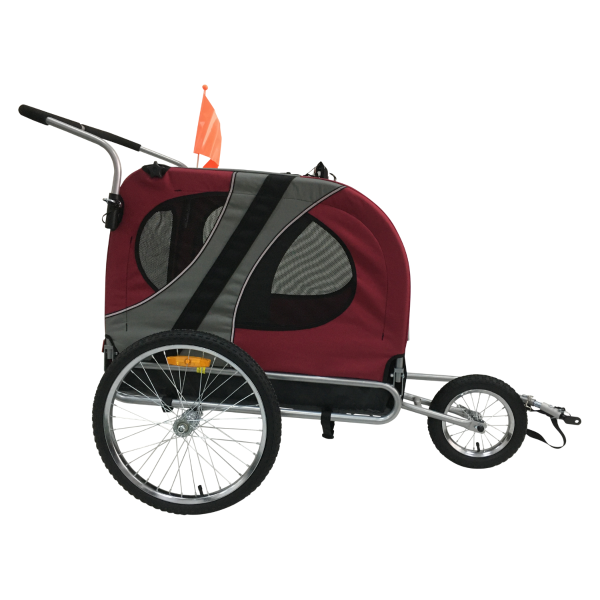 Premium Hundefahrradanhänger - Mit Joggerfunktion - Faltbar - Verschiedene Farben - Medium