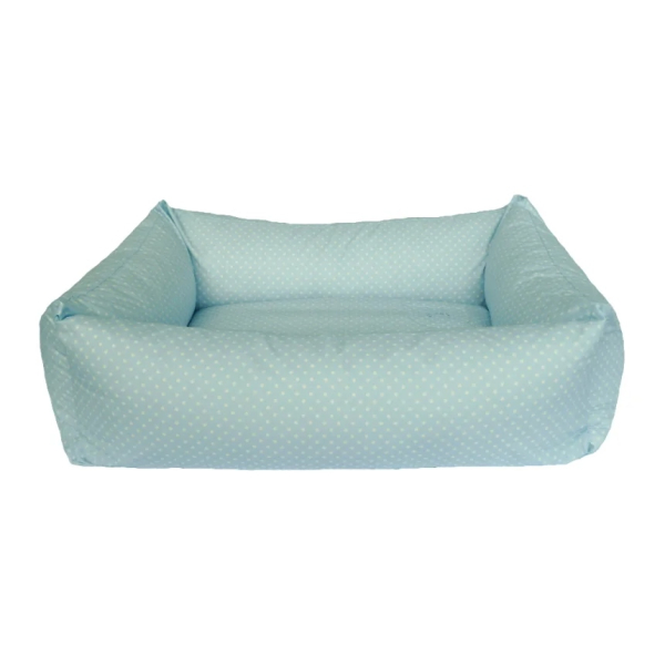 Wasserabweisendes Bio Hundebett - nachhaltiges Hundebett Box - hellblau - div. Größen