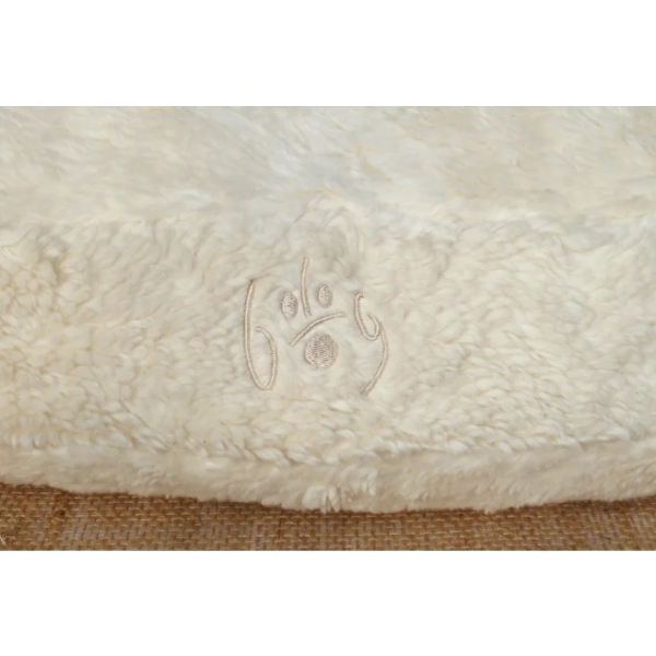 Bio Hundebett - ökologisches Hundebett - Plüschbezug - randlos - naturweiss - div. Größen
