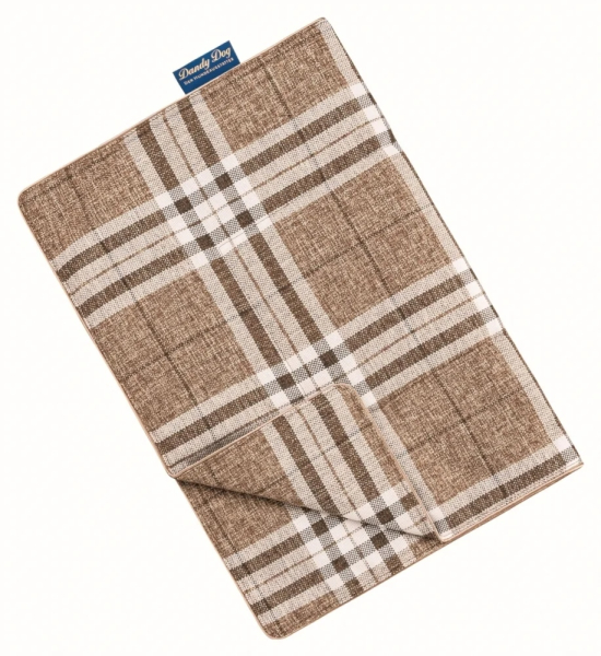 DandyDog Hundedecke Karo - Highlands Beige - Hochwertiger Möbelbezugstoff - div. Größen