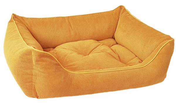 DandyDog Hundebett Cordsamt - Relax - mustard - Möbelbezugstoff - waschbar - div. Größen