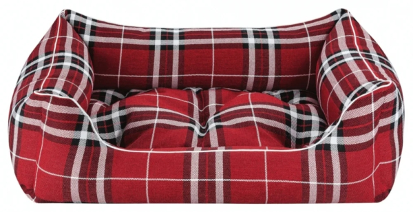 DandyDog Hundebett Karo - Highlands Red - Möbelbezugstoff - waschbar - div. Größen