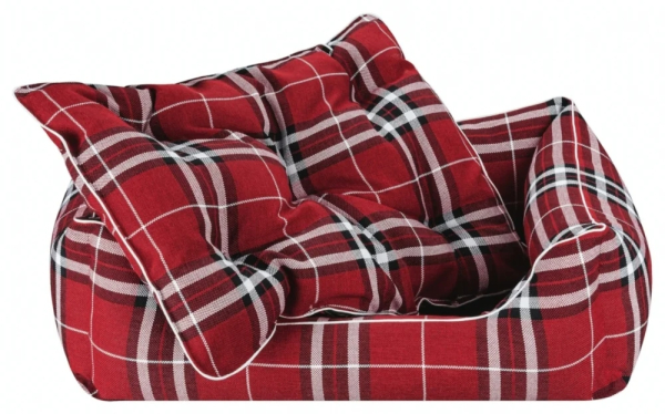 DandyDog Hundebett Karo - Highlands Red - Möbelbezugstoff - waschbar - div. Größen