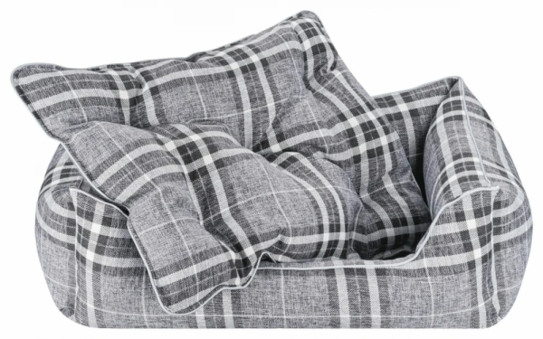 DandyDog Hundebett Karo - Highlands Grey - Möbelbezugstoff - waschbar - div. Größen