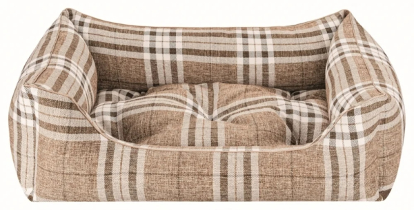 DandyDog Hundebett Karo - Highlands Beige - Möbelbezugstoff - waschbar - div. Größen