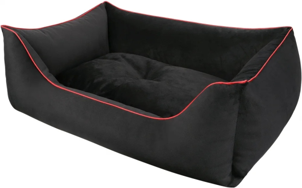 DandyDog Hundebett Samt - Magic Velvet Black - Hochwertiger Möbelbezugstoff - div. Größen