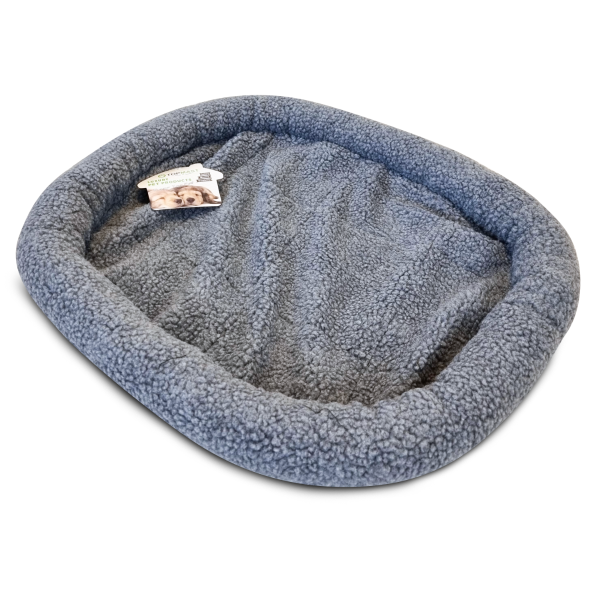 Hundedecke - Hundekorb - 40x35x6 cm - Schaffellimitat - grau